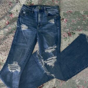 Distressed Blue Jeans